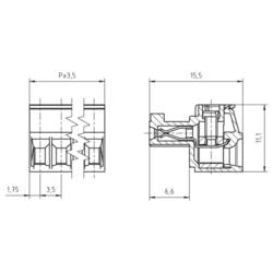 PTR Hartmann Konektor pro desku plošných spojů 12, rozteč 3.5 mm, 51550120001D, 1 ks Piece