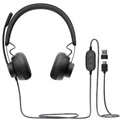 Logitech LOGI Wired Personal Video CollabKit Headset otevřená (On Ear) kabelová grafit Počítače