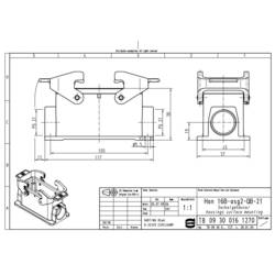 pouzdro Han® 16B-asg2-QB-21 09300161270 HARTING 1 ks Piece