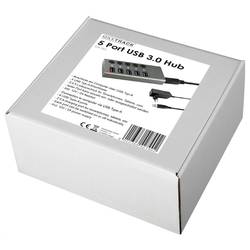 Maxtrack CH10L USB Hub 5 portů USB-A USB 3.0 5 GBit/s lze spínat jednotlivě stříbrnošedá CH10L