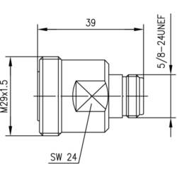 Telegärtner 100024510 100024510 koaxiální adaptér 7-16-DIN-zásuvka - N zásuvka 1 ks Piece
