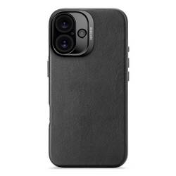 Decoded Decoded Leather Backcover iPhone 16 Blac zadní kryt na mobil iPhone 16 černá D25IPO16BC1BK