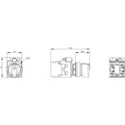 Siemens 3SU11002BM601NA0 3SU1100-2BM60-1NA0 kloubový spínač plastový přední prstenec černá, bílá 2 x 45 ° 1 ks
