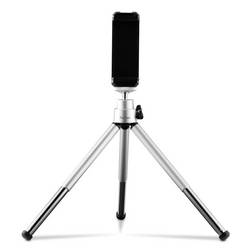 Hama Fancy 2in1 mini stativ 1/4palcové min./max.výška=12 - 16 cm stříbrná pro chytré telefony a akční kamery, vč. držáku smartphonu