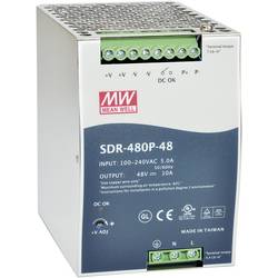 MEAN WELL SDR-480P-24 síťový zdroj na DIN lištu 24 V/DC 20 A 480 W Počet výstupů:1 x Obsah 1 ks