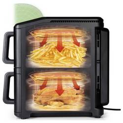GourmetMaxx 19129 horkovzdušná fritéza 10 l 2400 W nepřilnavý povlak, bez BPA, Cool touch pouzdro, Digitální časovač, funkce grilování, horkovzdušný,