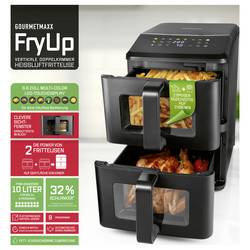 GourmetMaxx 19129 horkovzdušná fritéza 10 l 2400 W nepřilnavý povlak, bez BPA, Cool touch pouzdro, Digitální časovač, funkce grilování, horkovzdušný,