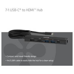 club3D CSV-2555 USB Hub 7 portů USB-A, RJ45 , HDMI™, microSD, SD, USB-C® (s napájením) černá
