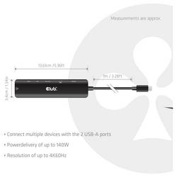 club3D CSV-2555 USB Hub 7 portů USB-A, RJ45 , HDMI™, microSD, SD, USB-C® (s napájením) černá
