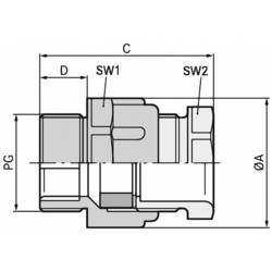 LAPP 52005700 kabelová průchodka PG36 polystyren (EPS) šedobílá (RAL 7035) 10 ks