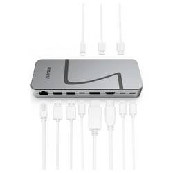 Hama USB-C® dokovací stanice Connect2Office Speed napájení USB-C®, Podporuje rozlišení 8K při frekvenci 30 Hz (1x) / 4K při 30 Hz (2x)