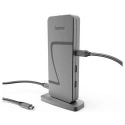 Hama USB-C® dokovací stanice Connect2Office Speed napájení USB-C®, Podporuje rozlišení 8K při frekvenci 30 Hz (1x) / 4K při 30 Hz (2x)