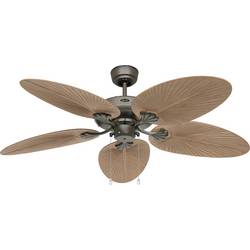 CasaFan CLASSIC OUTDOOR 132 BZ-PR Flügel Kunststoff Palme/Rattan braun stropní ventilátor 61 W (Ø x v) 132 cm x 375 mm bronzová vhodný i pro zimní provoz