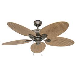CasaFan CLASSIC OUTDOOR 132 BZ-PR Flügel Kunststoff Palme/Rattan braun stropní ventilátor 61 W (Ø x v) 132 cm x 375 mm bronzová vhodný i pro zimní provoz