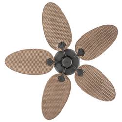 CasaFan CLASSIC OUTDOOR 132 BZ-PR Flügel Kunststoff Palme/Rattan braun stropní ventilátor 61 W (Ø x v) 132 cm x 375 mm bronzová vhodný i pro zimní provoz