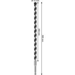 Bosch Accessories 2608706995 2608706995 tvrdý kov spirálový vrták na kámen 12 mm Celková délka 300 mm osazen tvrdokovem šestihran 1 ks