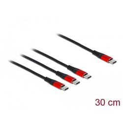 Delock Nabíjecí kabel USB USB 2.0 USB-C ® zástrčka, USB-C ® zástrčka, USB-C ® zástrčka, USB-C ® zástrčka 0.30 m černá, červená 86712