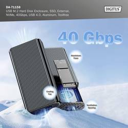 Digitus DA-71158 Pouzdro pro SSD M.2 USB 4 40 GBit/s M.2 PCIe NVMe 2230, 2242, 2260, 2280 DA-71158