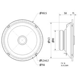 Visaton FX 16 WP - 4 Ohm 6.5 palec 16 cm 2pásmové koaxiální reproduktory 80 W 4 Ω Reproduktor pro venkovní použití, Odolný proti mořské vodě, Plastová membrána