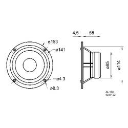 Visaton AL 130 M - 8 Ohm 6 palec 15.24 cm reproduktor 60 W 8 Ω Hliníková membrána
