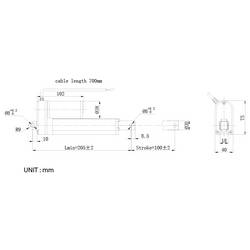 TRU COMPONENTS lineární servomotor TC24-100-500 TC-14973316 délka 100 mm Posuvná síla 500 N 24 V/DC 1 ks