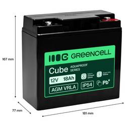 Green Cell GC-AGM12V18AH-H olověný akumulátor olověný se skelným rounem 18 Ah 12 V 1 ks