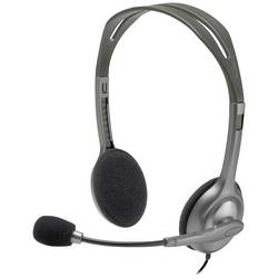 Logitech H111 Headset otevřená (On Ear) kabelová stereo šedá Redukce šumu mikrofonu Počítače