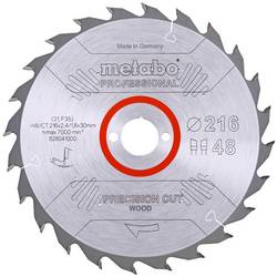 Metabo HW/CT 216X30 48 WZ 628041000 tvrdokovový pilový kotouč 216 x 30 x 1.8 mm Počet zubů (na palec): 48 1 ks
