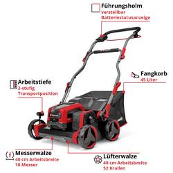 Einhell Professional GP-SA 36/40 Li BL-Solo, PXC Li-Ion akumulátor vertikutátor Pracovní šířka 40 cm