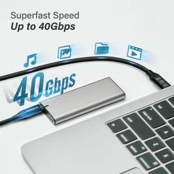 EDIMAX USB kabel USB 4.0, Thunderbolt™ 3 USB-C ® zástrčka 0.50 m černá UC4-0050TB