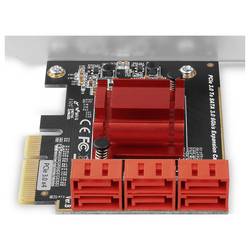 AXAGON PCES-SA6 6 portů SATA řadič PCIe x4 vč. nízkoprofilového krycího plechu na prázdný slot, Pasivní chlazení