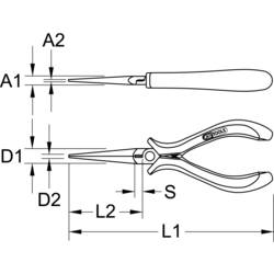 KS Tools 500.7032 telefonní kleště 16 cm