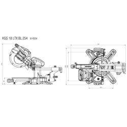 Metabo 614254920 akumulátorová kapovací pila , akumulátor, vč. nabíječky, průměr listu 254 mm, uchycení 30 mm