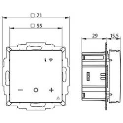 Eberle UTE 3800-U-RAL9010-G-55 pokojový termostat pod omítku, 557816054500, Topení/chlazení, 1 ks