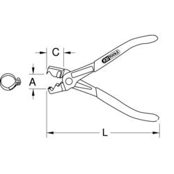KS Tools 115.1045 kleště na hadicové spony 180.0 mm 1 ks