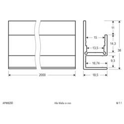 EVN APWB 200 APWB200 Profile hliník (d x š) 2000 mm x 18.50 mm Piece 1 ks