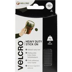 VELCRO® kulaté suché zipy, lepicí, háčková a flaušová část, extra silná, (Ø) 45 mm, černá, 12 ks