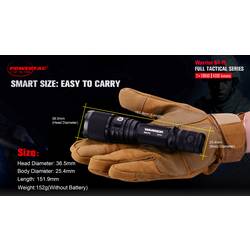 Powertac WAR-G4 FLW WARG4FLW LED kapesní svítilna napájeno akumulátorem 4200 lm 152 g