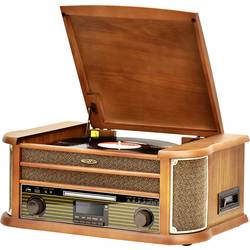 Reflexion HIF2002DAB Stereosouprava v retro stylu DAB+, FM, CD, kazeta, gramofón, Bluetooth, USB, Dřevěný kryt, funkce nahrávání, vč. dálkového ovládání 2 x 40