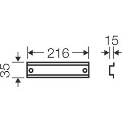 Hensel FP TS 27 68000044 Support rail ocel 216 mm 1 ks