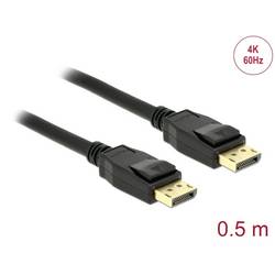 Delock DisplayPort kabel Konektor DisplayPort 50 cm černá 85506 pozlacené kontakty, kroucený , třížilový stíněný, 4K UHD Kabel DisplayPort
