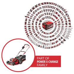 Einhell Professional Power X-Change GP-CM 36/47 S Li BL (4x4,0Ah) akumulátor Akumulátorová sekačka vč. 2. Nabíječka Twincharger, Vč. 4 akumulátorů 4.0 Ah šířka