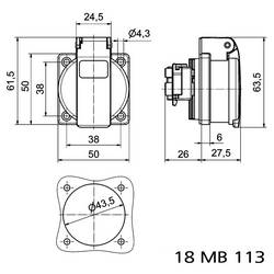 Bals Elektrotechnik 71082 zásuvka se sklopným víkem S víkem IP54 modrá