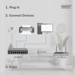 Digitus DN-80066-1 DN-80066-1 síťový switch RJ45 8 portů 10 / 100 / 1000 MBit/s