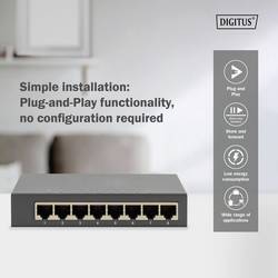 Digitus DN-80066-1 DN-80066-1 síťový switch RJ45 8 portů 10 / 100 / 1000 MBit/s