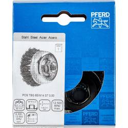 PFERD TOOLS Hrncový kartáč opeskovaný TBG Ø 65 mm M14 ocelový drát Ø 0,50 pro úhlovou brusku POS TBG 65/M14 ST 0,50 43305001 1 ks