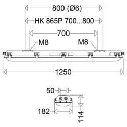 Schuch nD866F 12L60 LED světlo do vlhkých prostor LED 40 W bílá šedá
