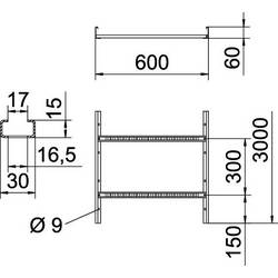 OBO Bettermann 6208550 vodič kabelu (d x š x v) 3 m x 600.00 mm x 60.00 mm 3 m