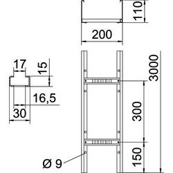 OBO Bettermann 6216404 vodič kabelu (d x š x v) 3 m x 200.00 mm x 110.00 mm 3 m