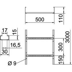 OBO Bettermann 6216413 vodič kabelu (d x š x v) 3 m x 500.00 mm x 110.00 mm 3 m